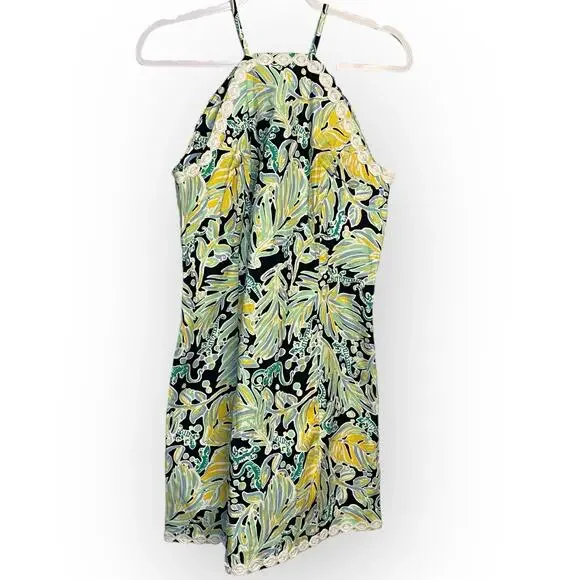 Crown & Ivy Halter Cayo Coco Signature Mini Dress Womens 8 Multicolor Tropical - Picture 1 of 15